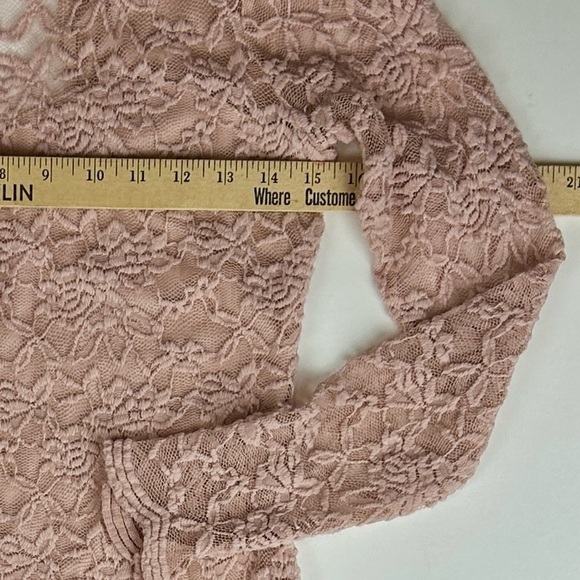 Fire Los Angeles Long Sleeve Floral Lace Knee Length Dress Fully Lined Junior L - Picture 8 of 10